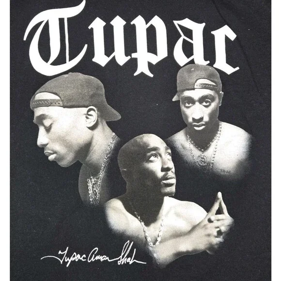 Mens 2Pac Tupac Shakur Graphic T Shirt Black XL Hip Hop Rap Tee - Picture 2 of 6
